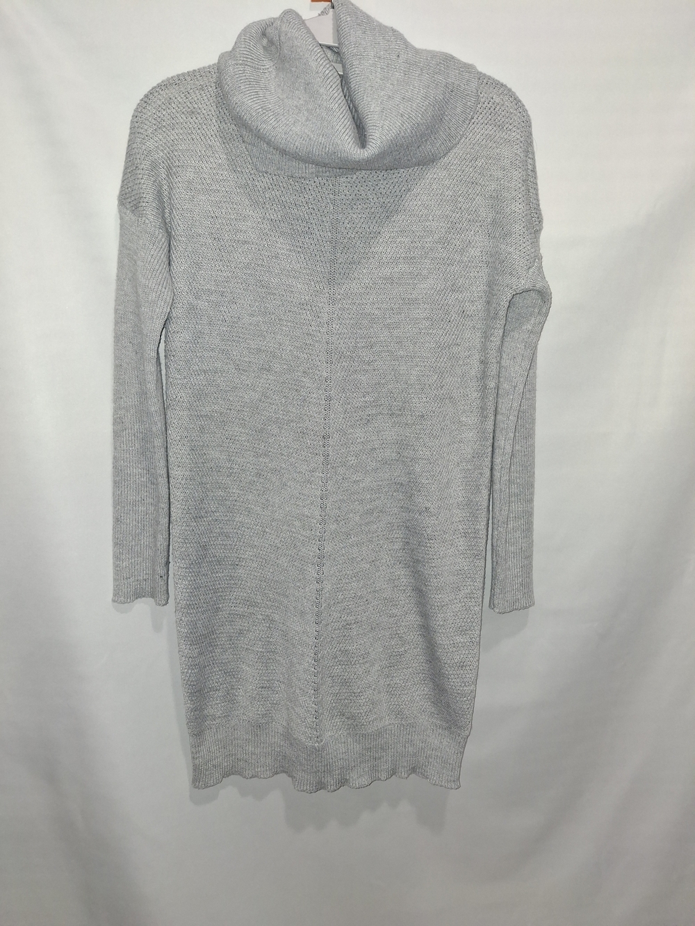 Lulu's Light Gray Cowl Neck Knit Sweater Dress
